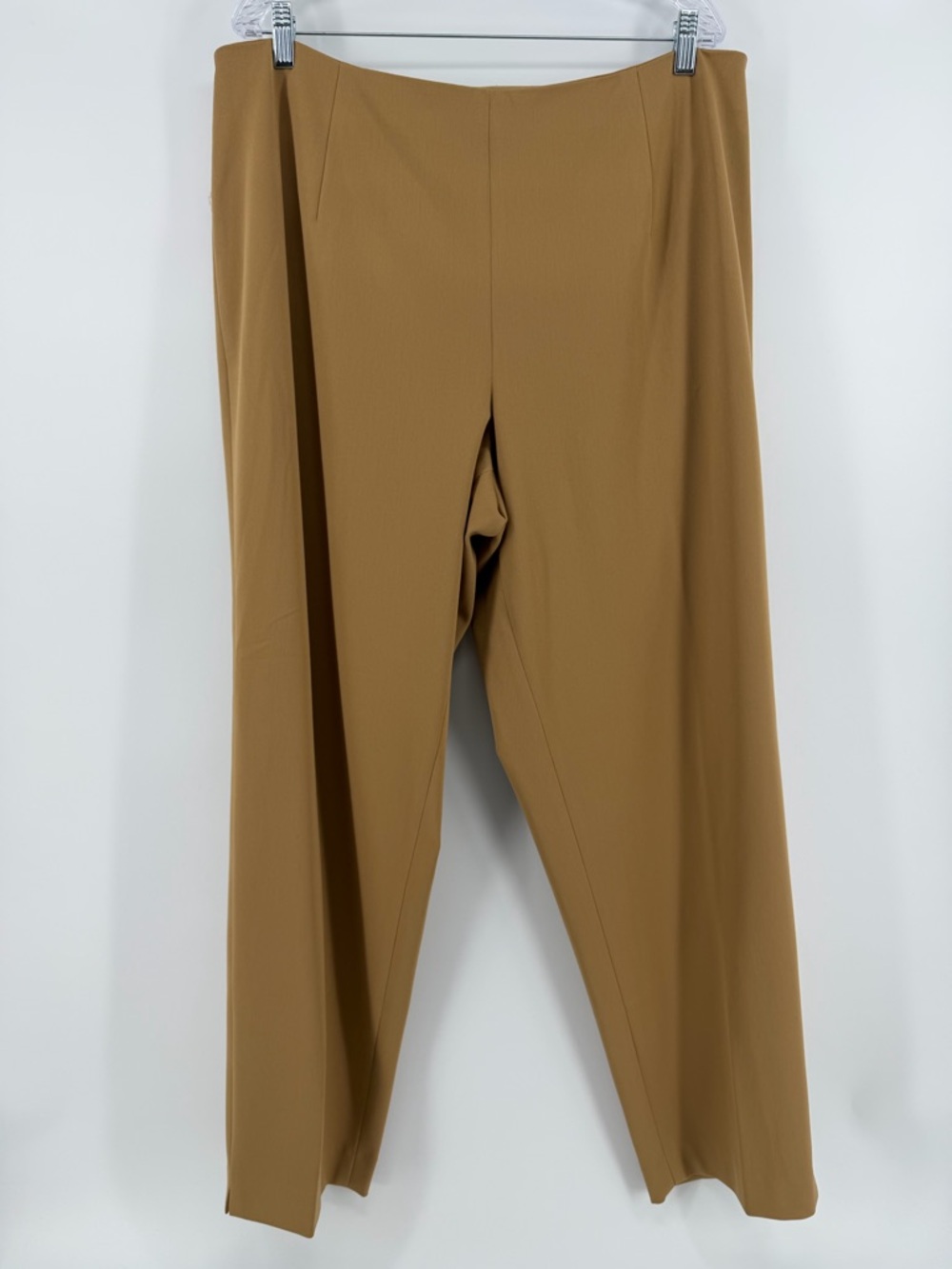 NWT Talbots Camel Tan Flat Front Stretch Knit Trouser Pants, Women's 20W